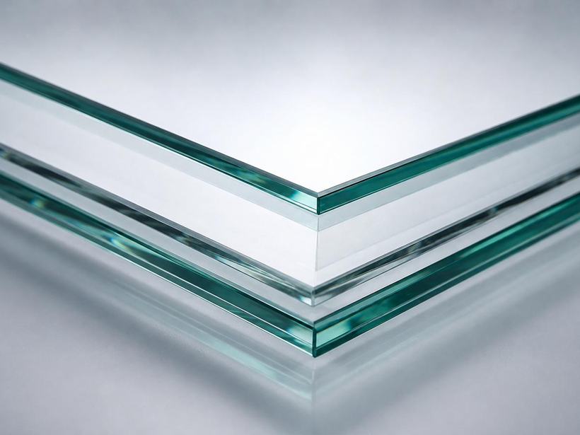 Ultra clear low-iron glass panes with minimal green edge tint